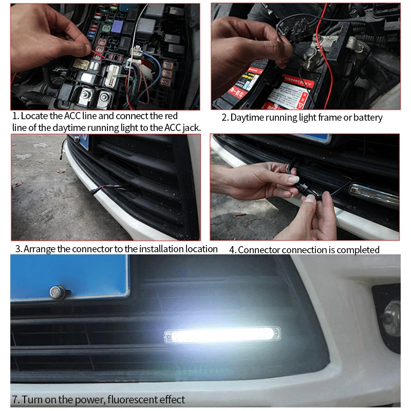12V автомобильный светодиодный Габаритные огни течет сигнальные лампы Авто DRL