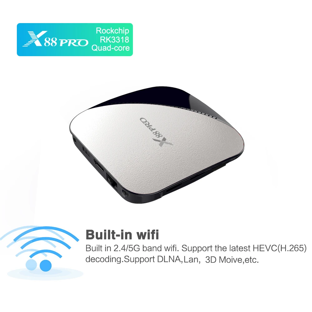 X88 PRO ТВ приставка Smart Android 9,0 Rockchip RK3318 четырехъядерный ТВ приставка 64 бит UHD 4K 2,4G/5G WiFi HD Пульт дистанционного управления Android приставка