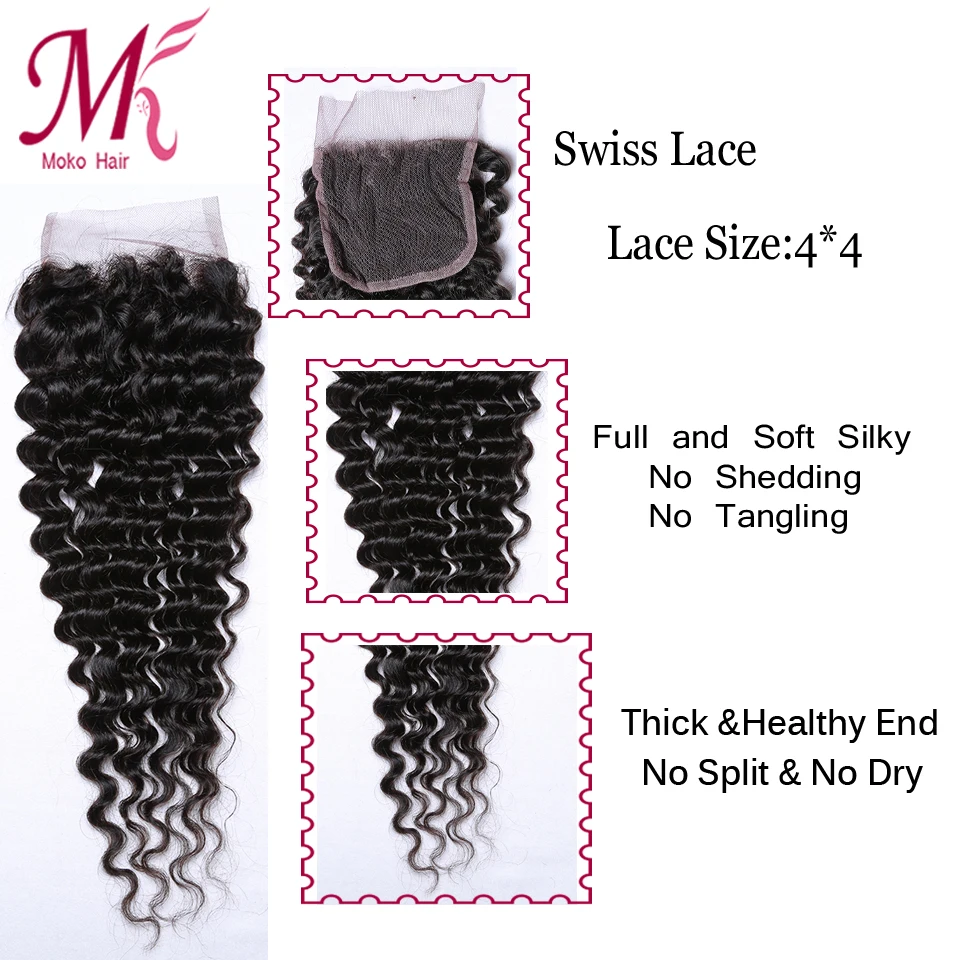 New Arrival Indian Deep Curly 3 Bundles With Closure Virgin Wave Human Hair Deals |