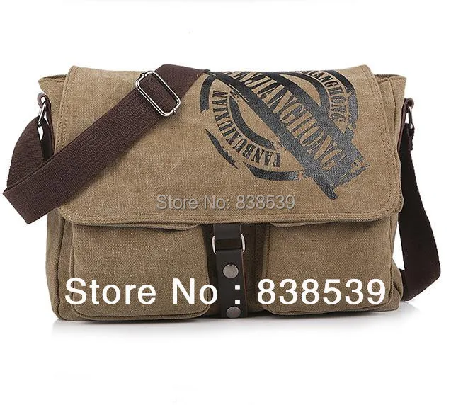2015 new men solid color canvas shoulder messenger bag Korean casual | Багаж и сумки