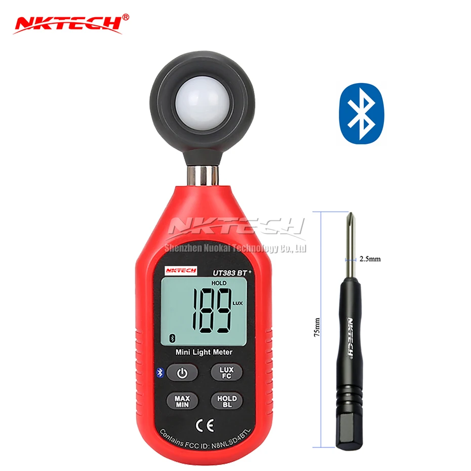 NKTECH UT333BT UT353BT UT363BT UT383BT PLUS Bluetooth цифровой измеритель влажности Анемометр люкс светильник Люксметр ЖК-дисплей измеритель звука - Цвет: UT383BT PLUS