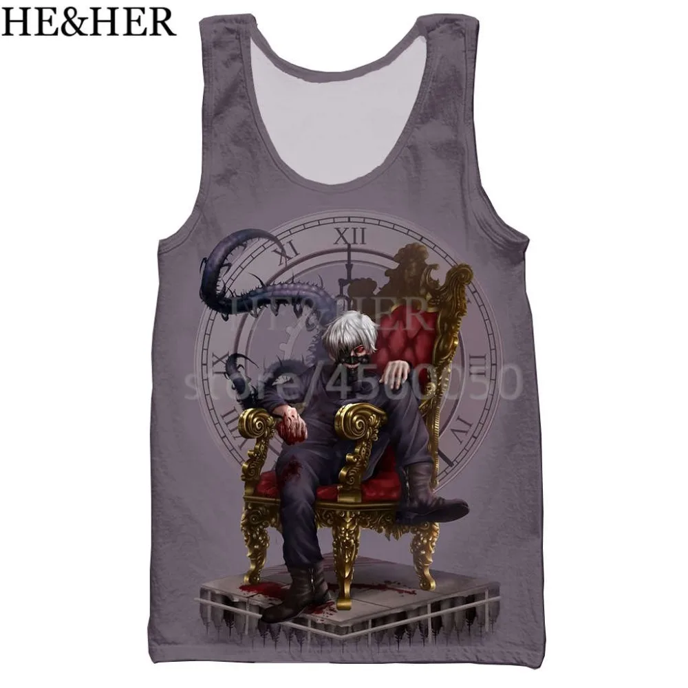 Топ с 3D принтом Токийский Гуль для мужчин и женщин модная крутая майка мультяшным