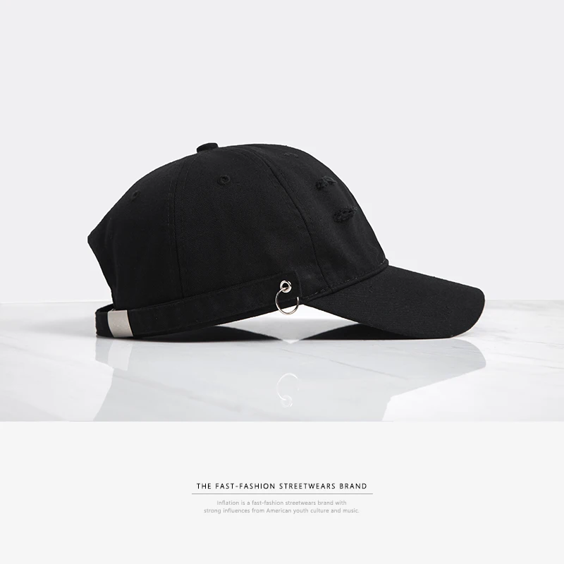Черный Инфляция Новое поступление Новая мода унисекс Snapback хлопковая шляпа от солнца бейсбольные однотонные кепки 055CI2017 - Цвет: Черный