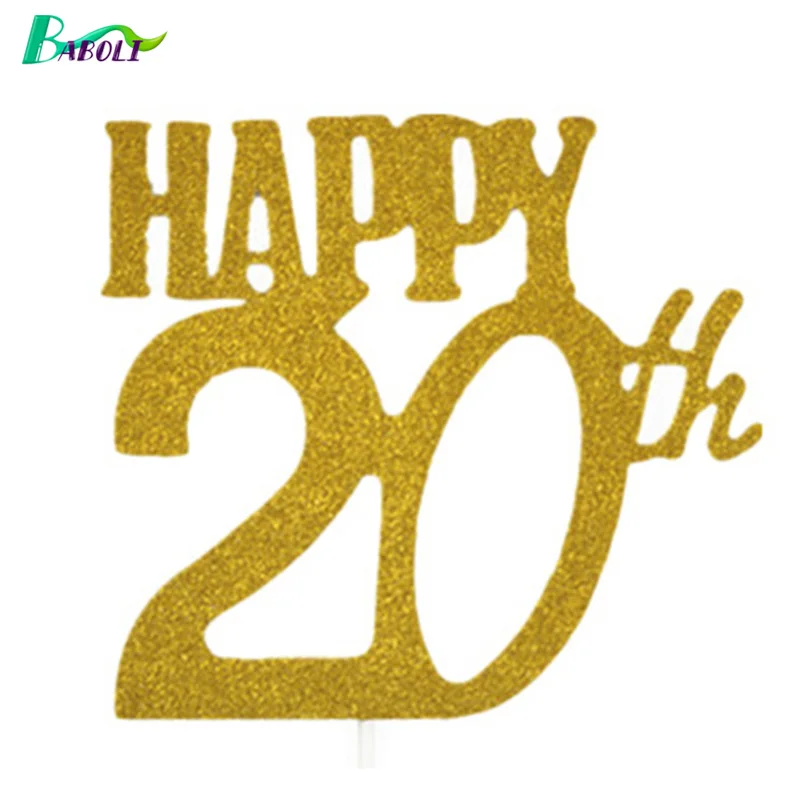 1 шт Главная DIY торт С Днем Рождения флаг 10th 20th 30th 40th 50th 60th карты вечерние Юбилей