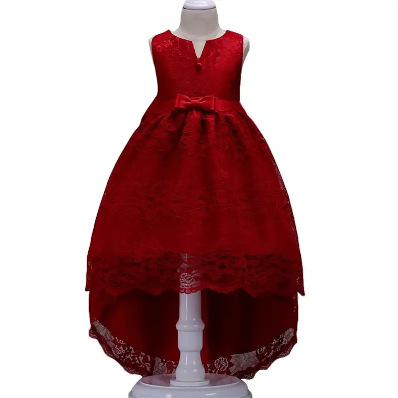 Dark red Летнее платье для девочек Детские платья для девочек нарядное платье принцессы русалки вечерние платье для свадьбы выпускного 10 12 лет - Цвет: Dark red