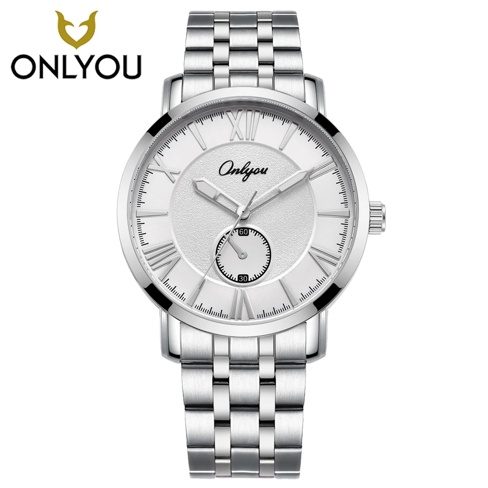 ONLYOU женские часы мужские модные Rmom цифры Кварцевые из нержавеющей стали тренд