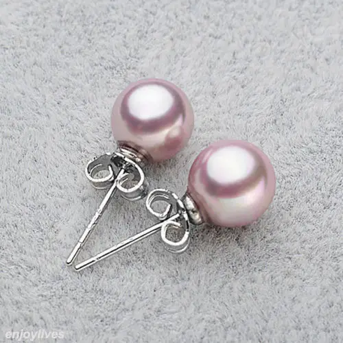 9 пар 10 мм черные белые розовые фиолетовые серые жемчужные серьги-гвоздики на