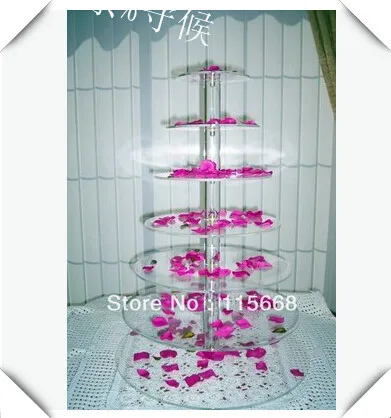 

HOT!!!Free shipping Best Quality 7 Tier Round Clear Party Cupcake Stand / Acrylic Wedding Maypole Cake Display