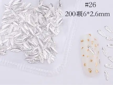 style26 3D Шпильки для ногтей, пустотелая металлическая заклепка, металлическое украшение/золотисто-серебристые шпильки/геометрический маникюр в золотой оправе, сделай сам, дизайн ногтей - Цвет: style26