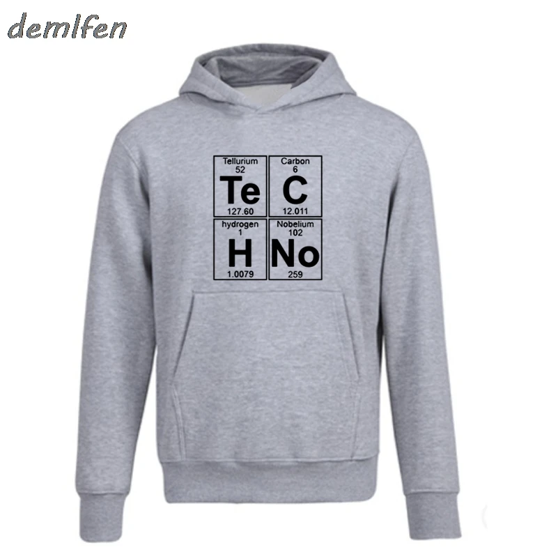 Новые забавные графические толстовки мужские Te C H No Techno поп музыка молния толстовка флис толстовка мужская хип хоп Топ куртка - Цвет: gray