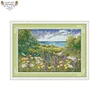Joy Sunday Приморский Пейзаж, домашний декор F759 14CT 11CT, отсчитанные тисненые вышивки по периметру, наборы для вышивки крестиком