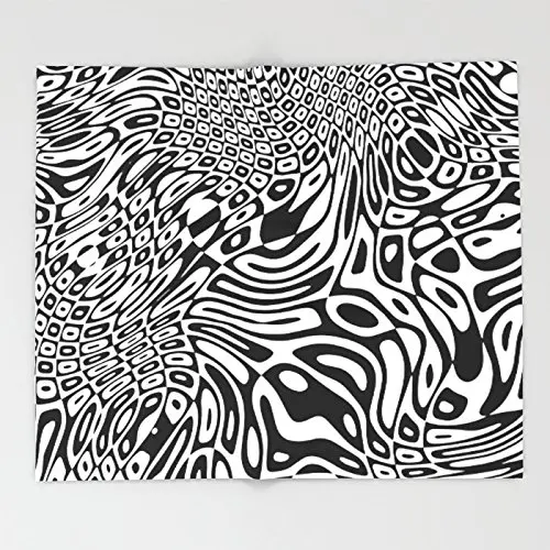 Черно белое psychedelic Оптическая иллюзия одеяло s теплое Фланелевое плед для