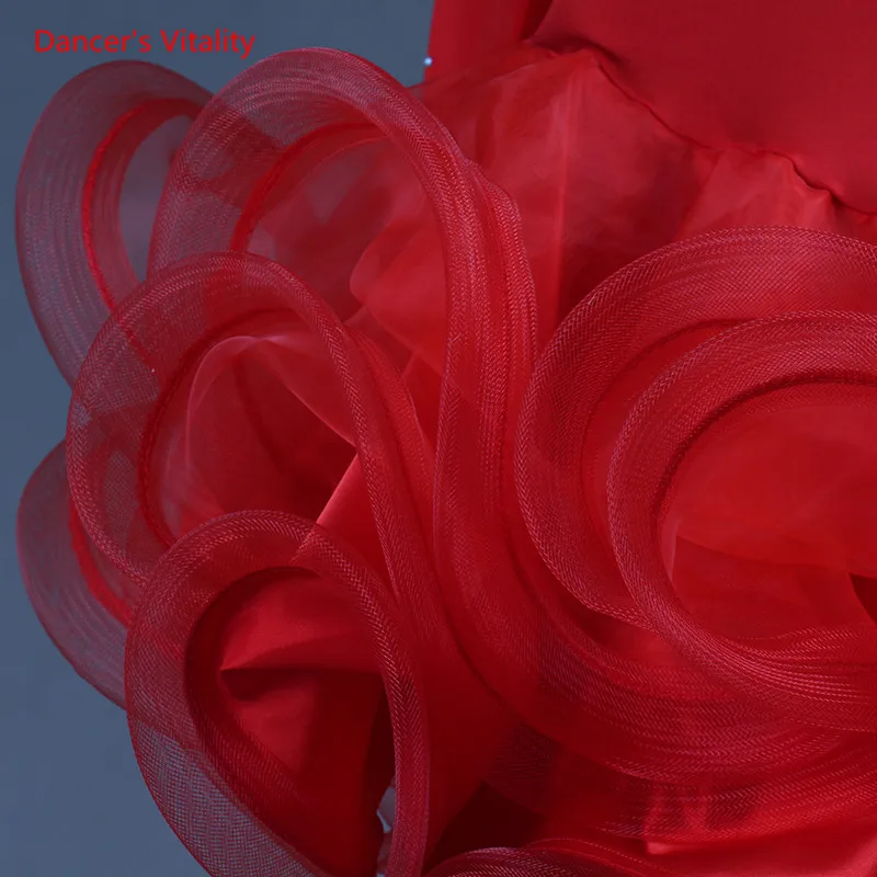 Latin Dance Dress Luxury Diamond Gauze Fishbone Dresses Lady Girls Latin Ballroom Dance Stage Performance Competition Costumes
