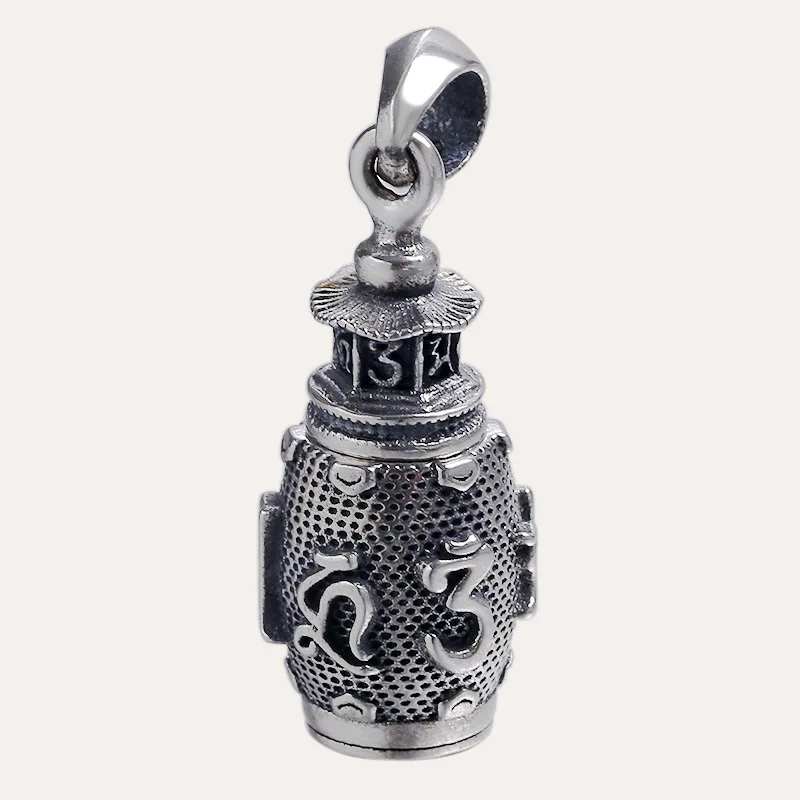 

925 S six words real words Koh Box Pendant Thai silver retro men's and women's personalities dressing pendant.