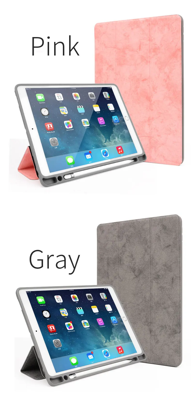 Для ipad Air 1/2 планшет Fundas Магнитная откидная подставка смарт-чехол с встроенным гнездом для карандаша Apple для ipad Pro 9,7 чехол с функцией автоматического сна