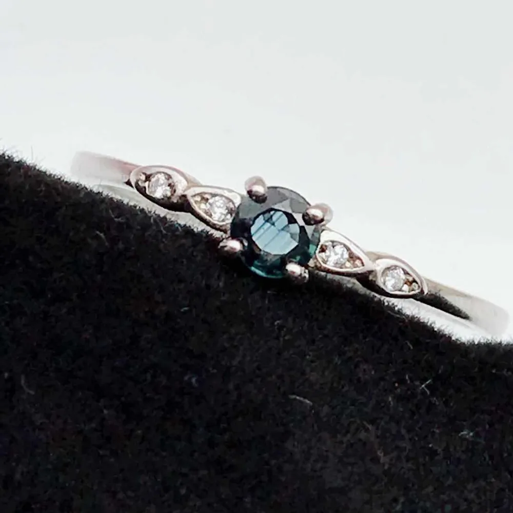 Серебряное кольцо с сапфиром, изысканное серебряное кольцо с сапфиром Для Женщин, подарок на день рождения, подарок на свадьбу и годовщину