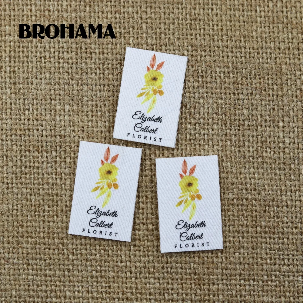 

112 pieces Custom logo labels, Name iron on label, Custom Clothing tags, Organic Cotton Labels