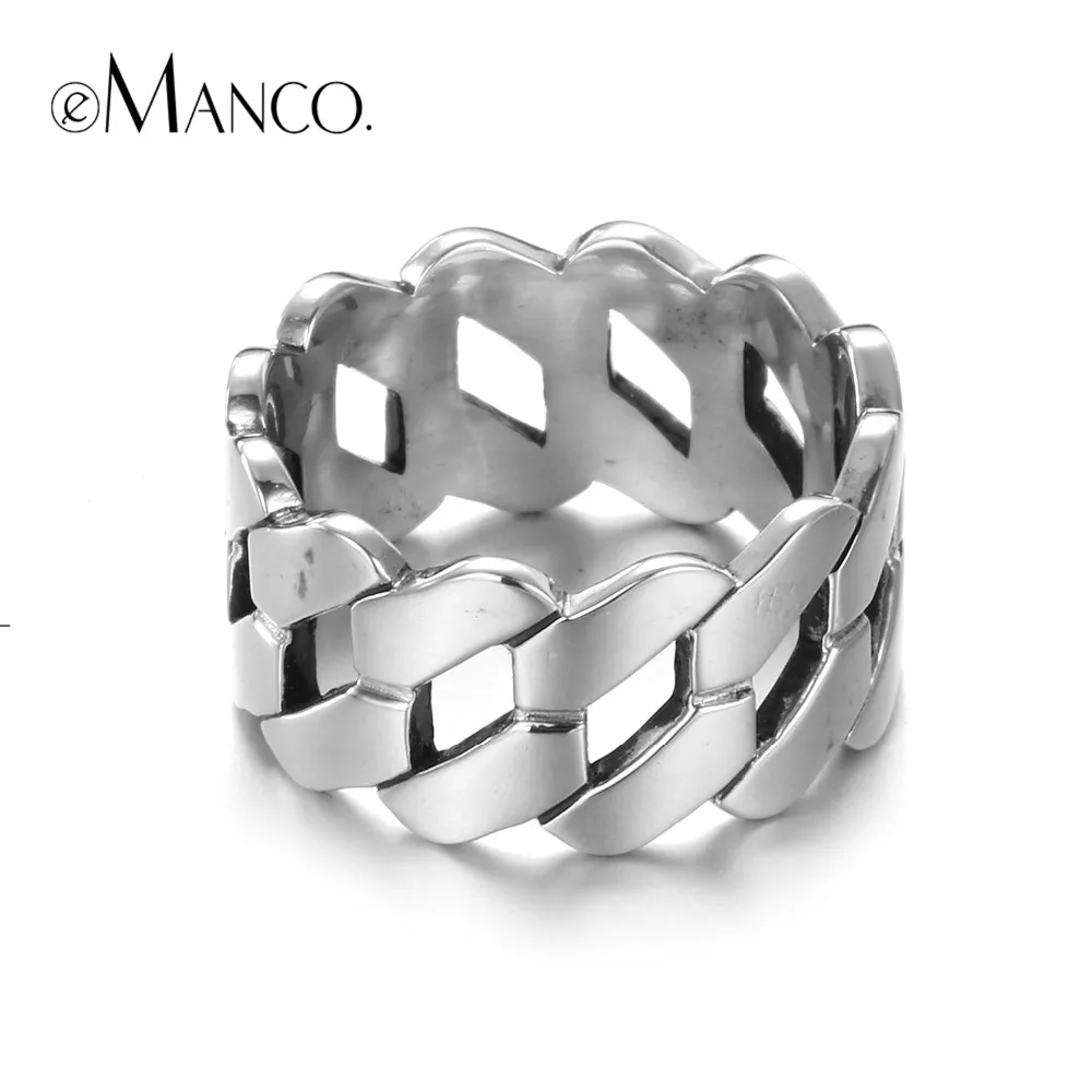 E-Manco 925 пробы Серебряное роскошное кольцо-цепочка обручальное и панк оптовая