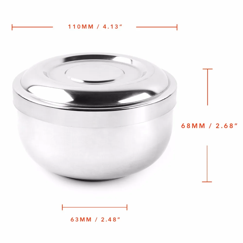 QSHAVE миска для мыла из нержавеющей стали с двойным краем подставка бритвы и кистей