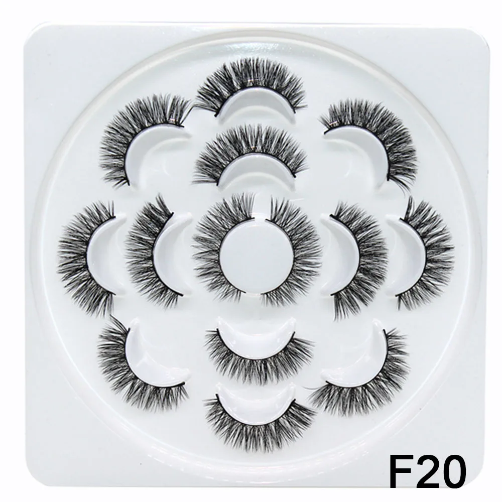 7pairs 3D Thick Mink Eyelashes Fake Lashes Long Makeup Mink Lashes Eyelash Extension False Eyelashes Mixed model - Цвет: F20