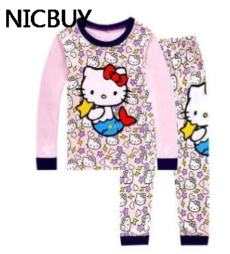 4 style Новые брендовые Детские пижамы комплекты хлопковой одежды новые детские пижамы с героями мультфильмов для девочек осенне-зимняя домашняя одежда - Цвет: 4 style