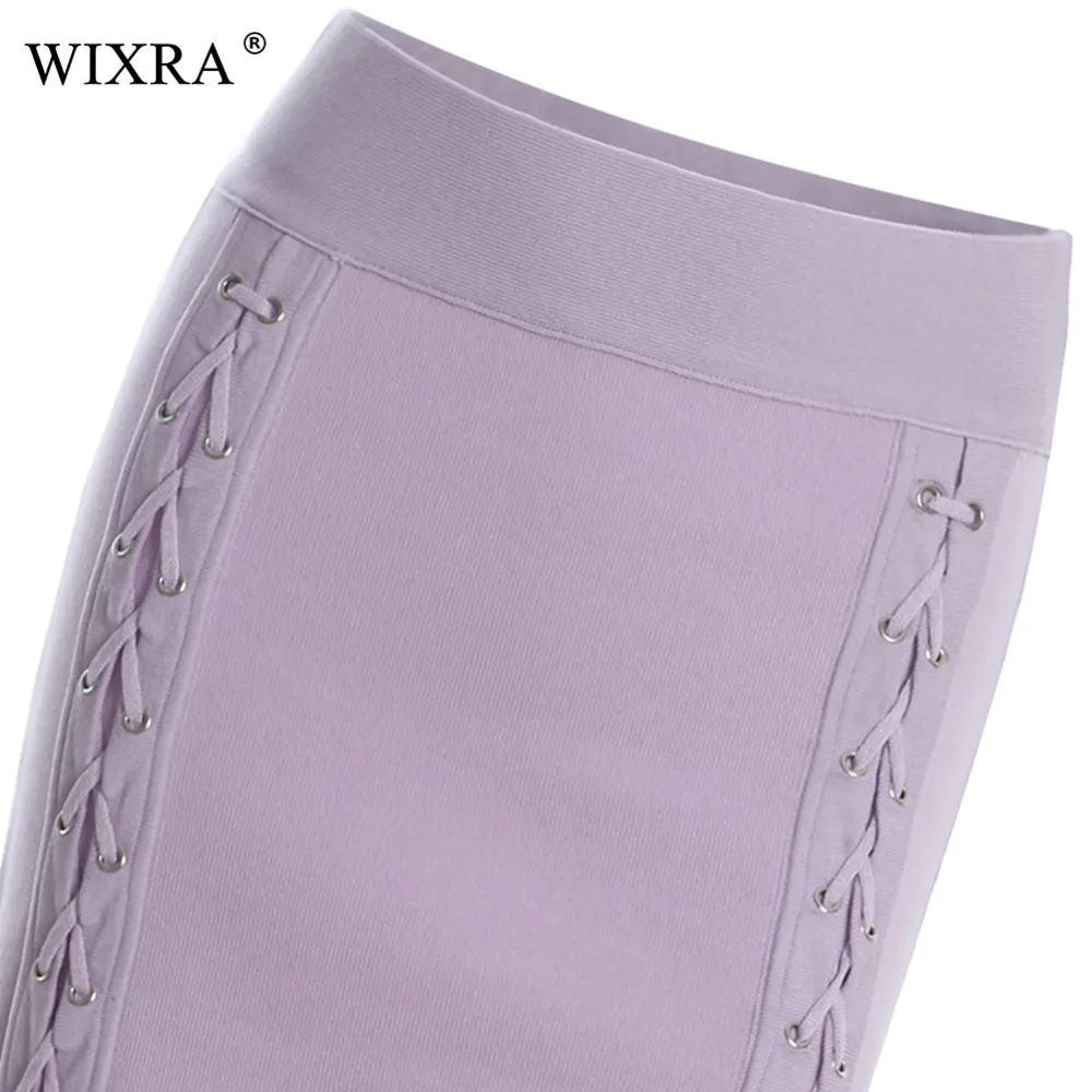 Wixra 2018 осенне зимняя женская одежда новая популярная мини юбка на шнуровке
