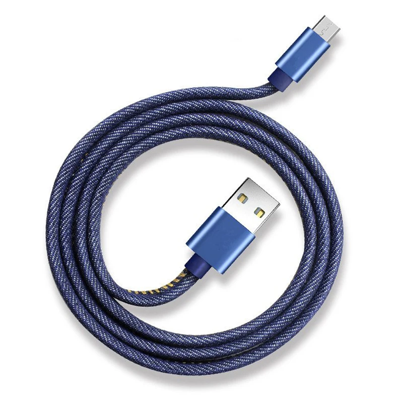 USB кабель для быстрой зарядки передачи данных джинсовый мобильный кабель передачи данных телефона Быстрая зарядка 1/2 м линия для type-C Android iPhone