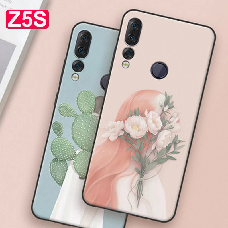Чехол для lenovo Z5s, мягкий силиконовый чехол из ТПУ с цветочным узором для девочек, чехол для lenovo Z5s, защитный чехол для lenovo L78071, Z5 s coque 6,3"
