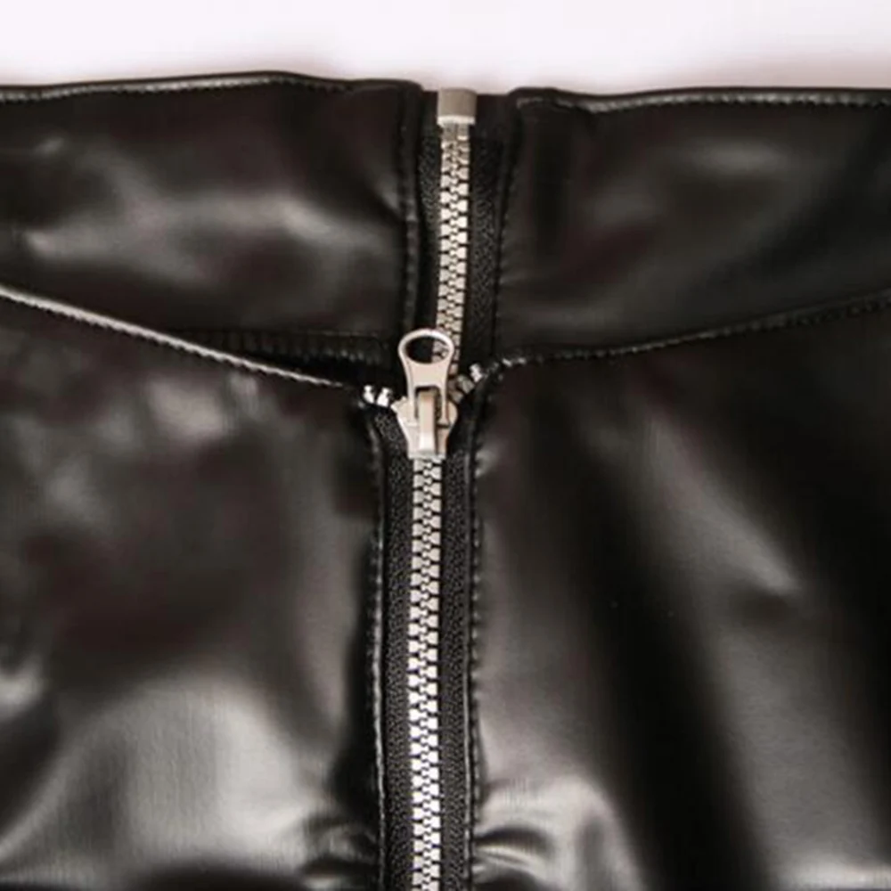 Женские латексные черные шорты облегающие горячие короткие брюки на молнии с