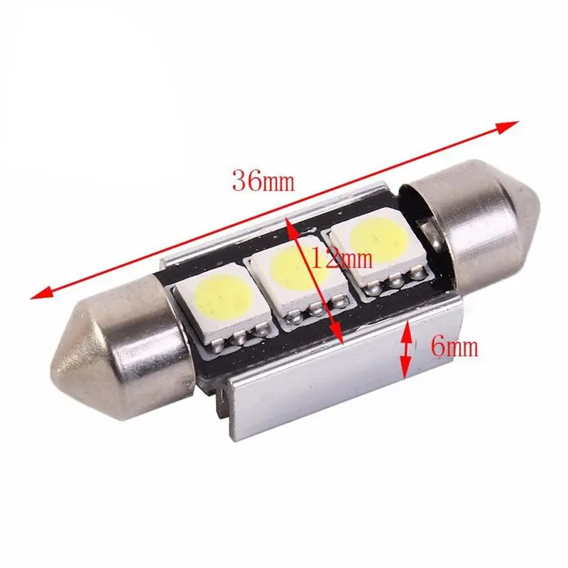 10 шт./компл. Авто 36 мм CANBUS без ошибок 3 светодиодный 5050 SMD 6418 C5W автомобильный