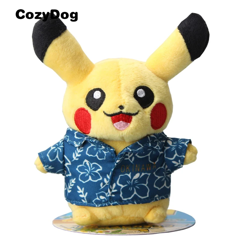 Hawaii Suit B 13 см каваи Пикачу плюшевая игрушка костюм плюшевый брелок мультфильм шляпа Breifcase Гавайи костюм для болельщика мягкие игрушки для детей - Цвет: Hawaii Suit B