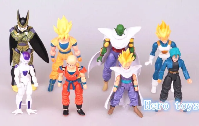 100 комплектов 8 шт./компл. суставов деятельности Dragon Ball Z Супер Саян Гоку Сон Гоку и 18 стилей Марио ПВХ фигурка модель игрушки