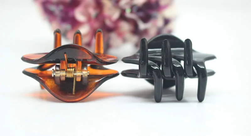 6 шт./компл. черные и Черепаховые цветные пластиковые заколки для волос 3 5 см