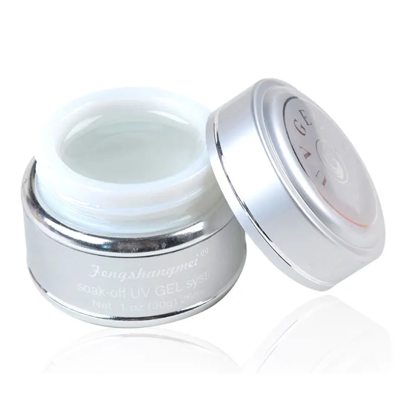 Clear fengshangmei UV Gel for Nail Extensions Sculpturing Gel Nail Polish Builder Varnish Construtor Manicure Hard UV Gel Clear 30g - Color: Clear