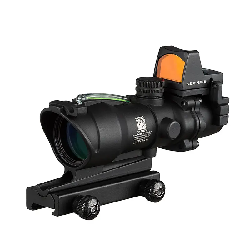 Trijicon Acog 4x32 оптический прицел красный Cahevron сетка волокно зеленый свет оптический прицел с Rmr мини Красный точка зрения - Цвет: BG Illuminated