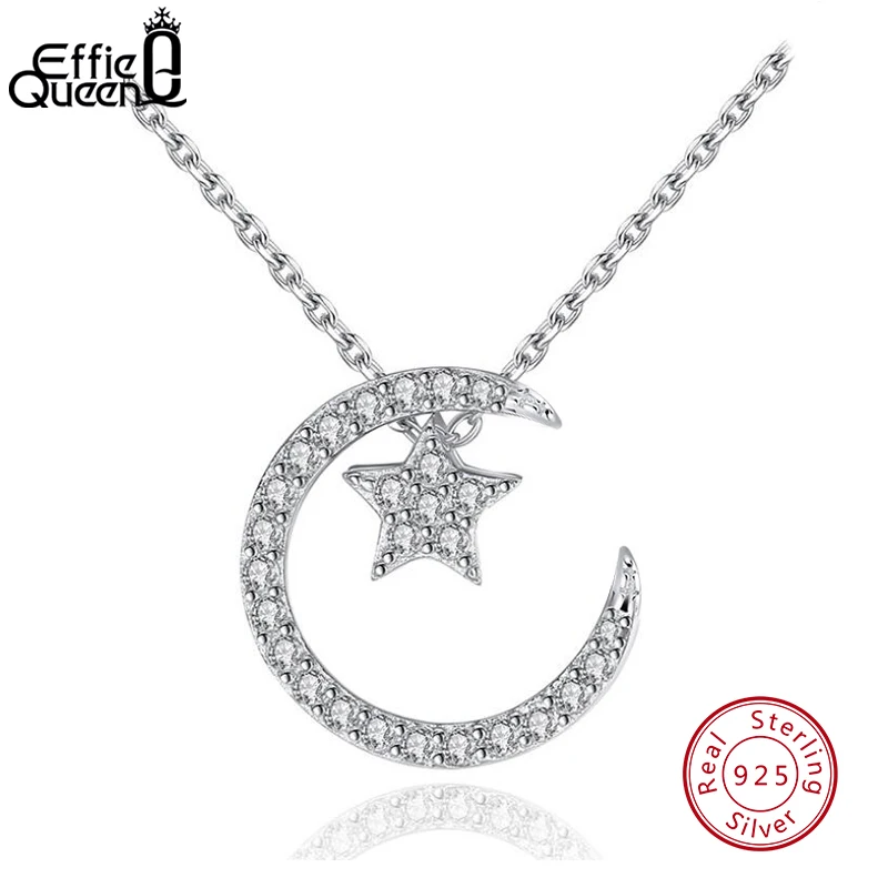 Эффектные ожерелья Effie Queen Moon & Star из стерлингового серебра пробы новая бижутерия