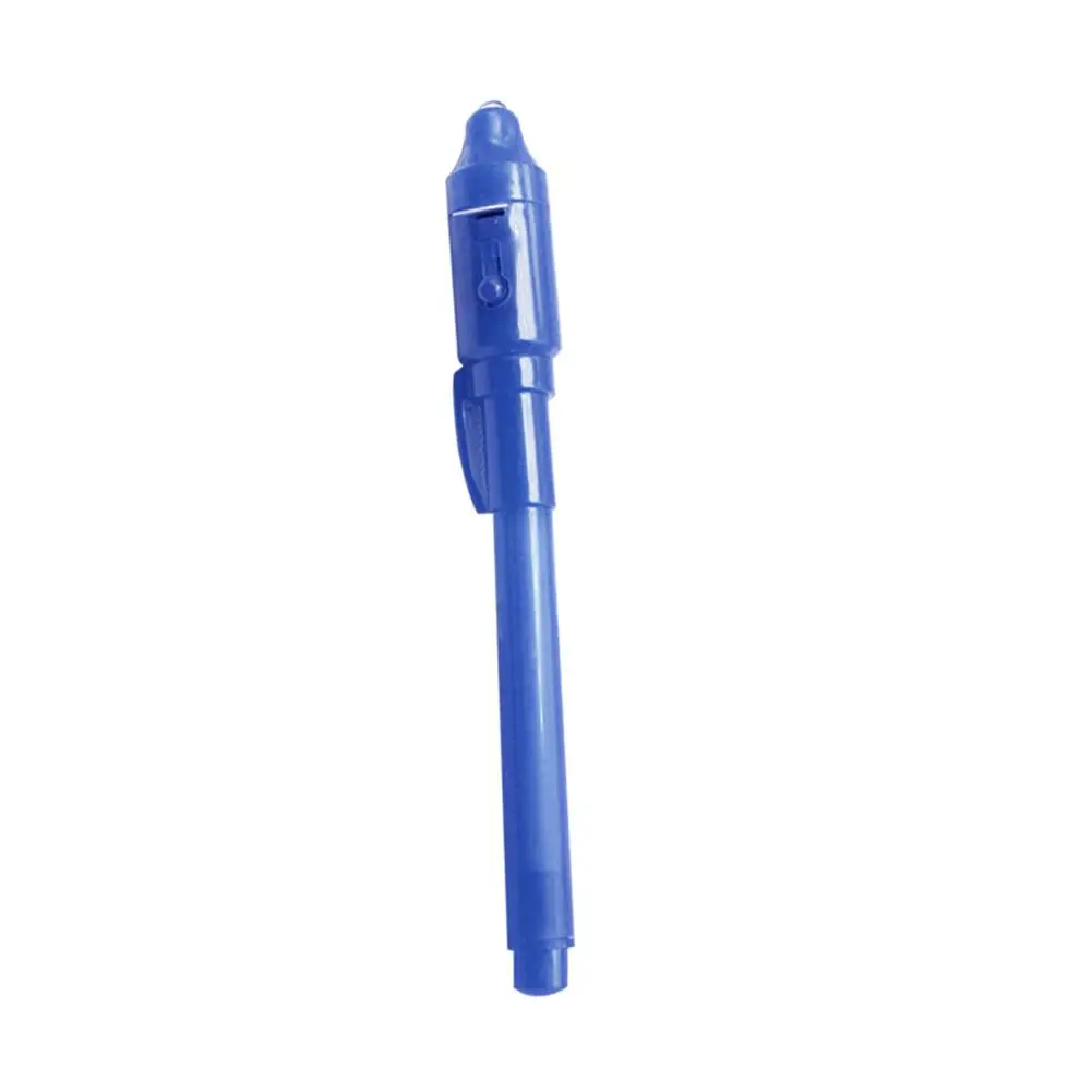 Blue Пластиковая ручка с большой головкой, невидимая чернильная лампа, многофункциональная волшебная ультрафиолетовая ручка-светильник - Цвет: Blue