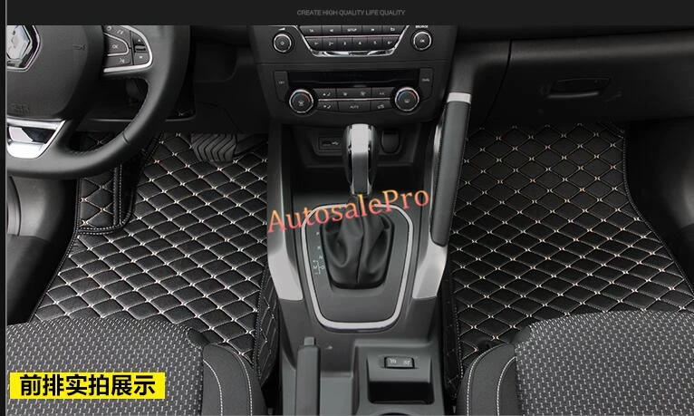 left hand drive Pu Leather waterproof Grid Front Rear Floor Mats Carpets Pad Cover For Renault Kadjar 2016 2017 | Автомобили и