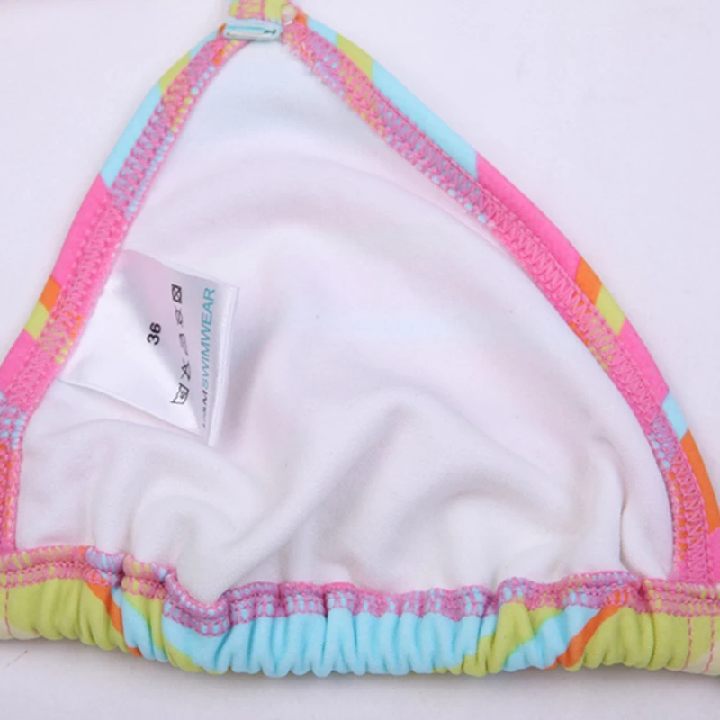 Amazing Rainbow Bathing Knitted Swimwear Woman Bikini 2019 Swimming Pool Suits Strappy Fully Lined Swimsuit | Женская одежда