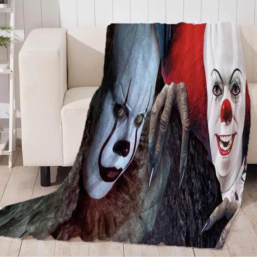 Funny Blanket Stephen King's It Super Soft And Comfortable Velvet Plush Air Conditioning Sofa Travel Beach Blankets | Дом и сад