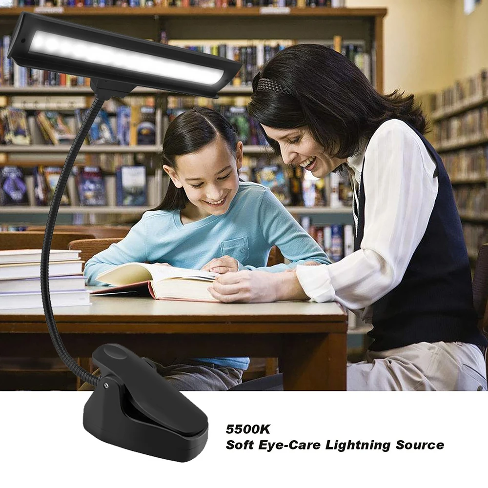 9 светодио дный LED Clip-on Music Stand Lights портативная Гибкая Защита глаз 3 яркость лампа