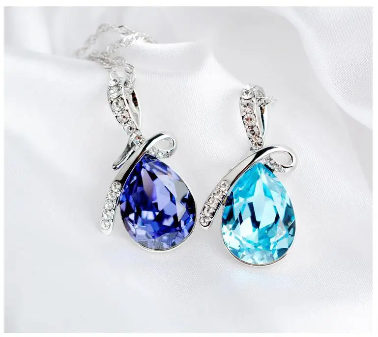 Hot Sell Top Class Fashion Heart Power Necklaces Crystal Jewelry New Girls Women Jewelry