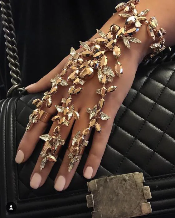 Женский модный стильный Хэллоуин ручной Череп Скелет Хрустальный Браслет крутая