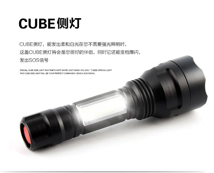 3800LM XML Q5 + COB светодиодный фонарик Портативный мини ZOOM torchflashlight использование AA 14500