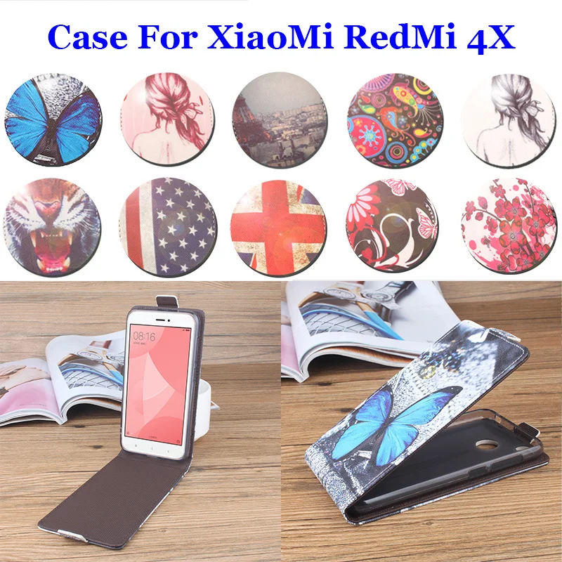 5 0 дюймов вверх вниз окрашенный роскошный для XiaoMi RadMi 4X чехол PU Кожаные чехлы флип