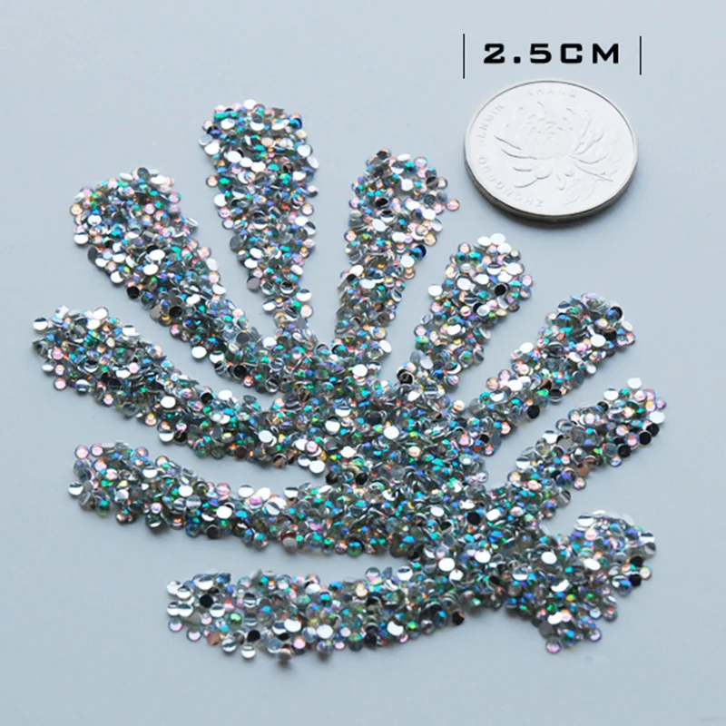 Новая мода SS6 2 мм 10000 шт./лот прозрачные кристаллы AB с плоским основанием