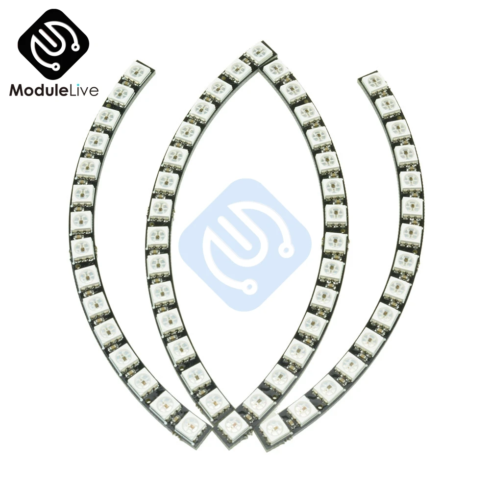 Настенные часы с кольцом 60 бит X ультраяркие светодиодные панели WS2812 5050 RGB 5 в
