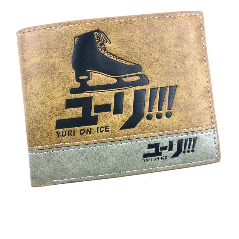 

Anime Yuri on Ice Fancy Skate Men Wo Boys Girls Short Leather Bi Fold Wallet Purse Money Holder