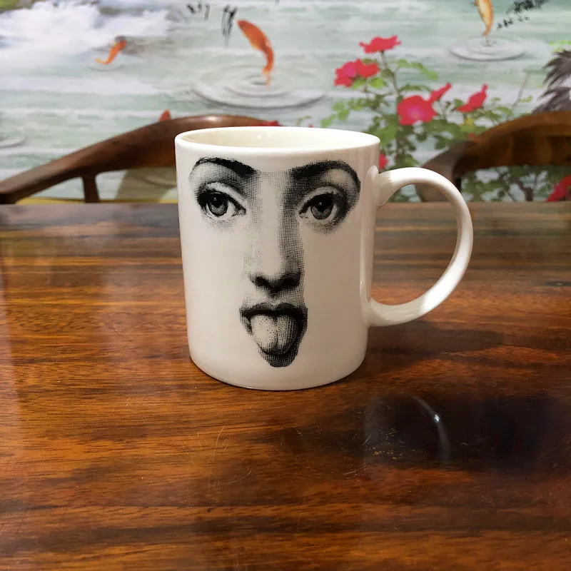 A Винтажная Мода fornazetti чайная чашка fornazetti кружка для кофе кружка для молока фарфоровая кружка-чашка керамическая кружка - Цвет: A