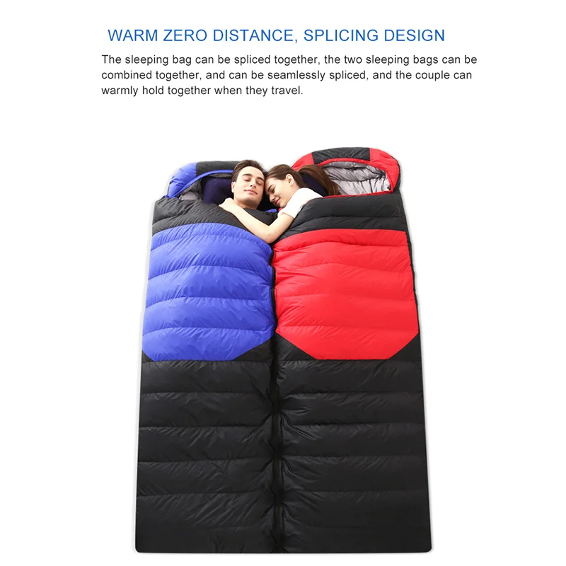 Уличный спальный мешок для путешествий Осенний с утиным пухом комбинированный